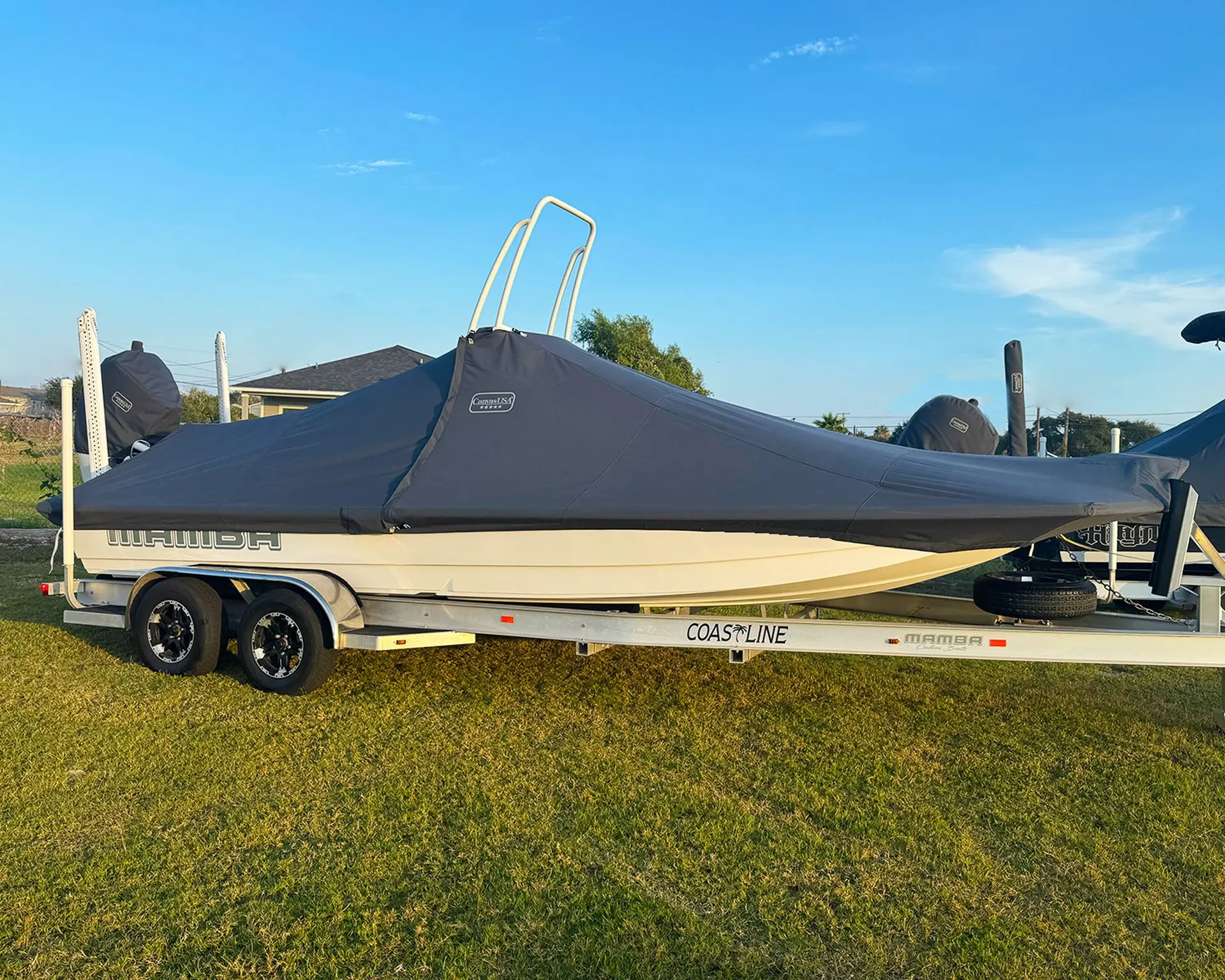 Canvas USA®—the best Perfect Fit Full Boat Cover with Ratchet System for Mamba 227 models Canvas USA® Perfect Fit Full Boat Cover with a Ratchet System on a Mamba 227—providing the best protection and secure fit on the water