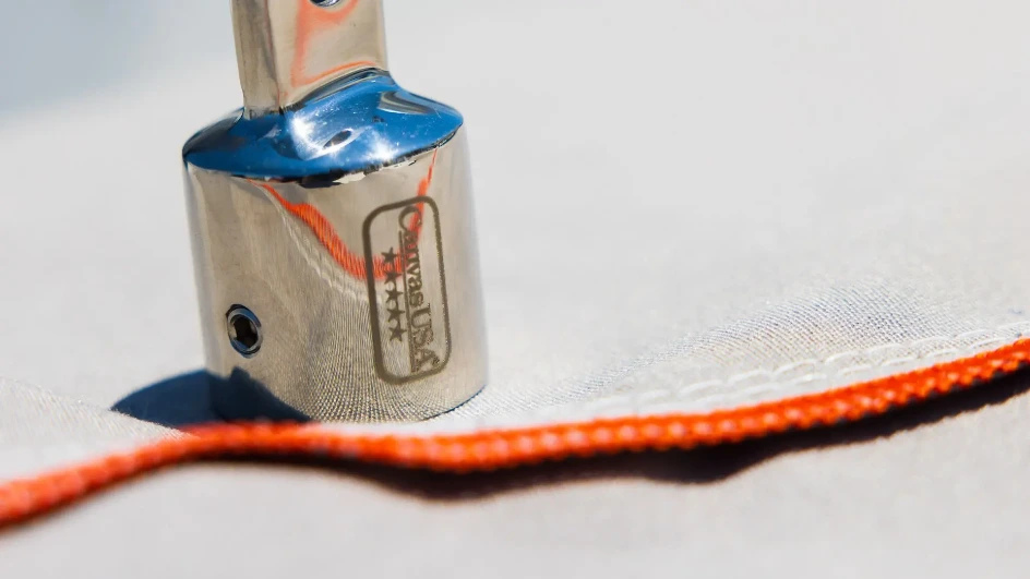 Marine stainless hardware used in a Canvas USA top system