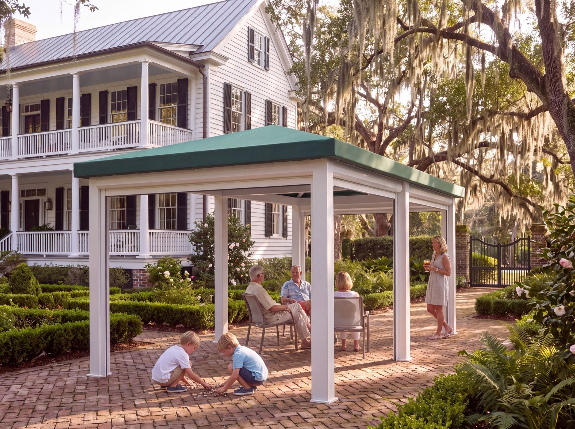 A green topped Haven under live oaks