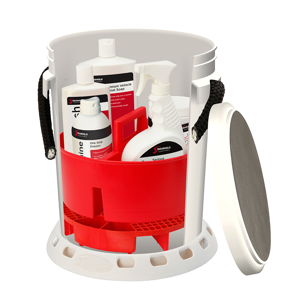 Wash bucket with a tool caddy