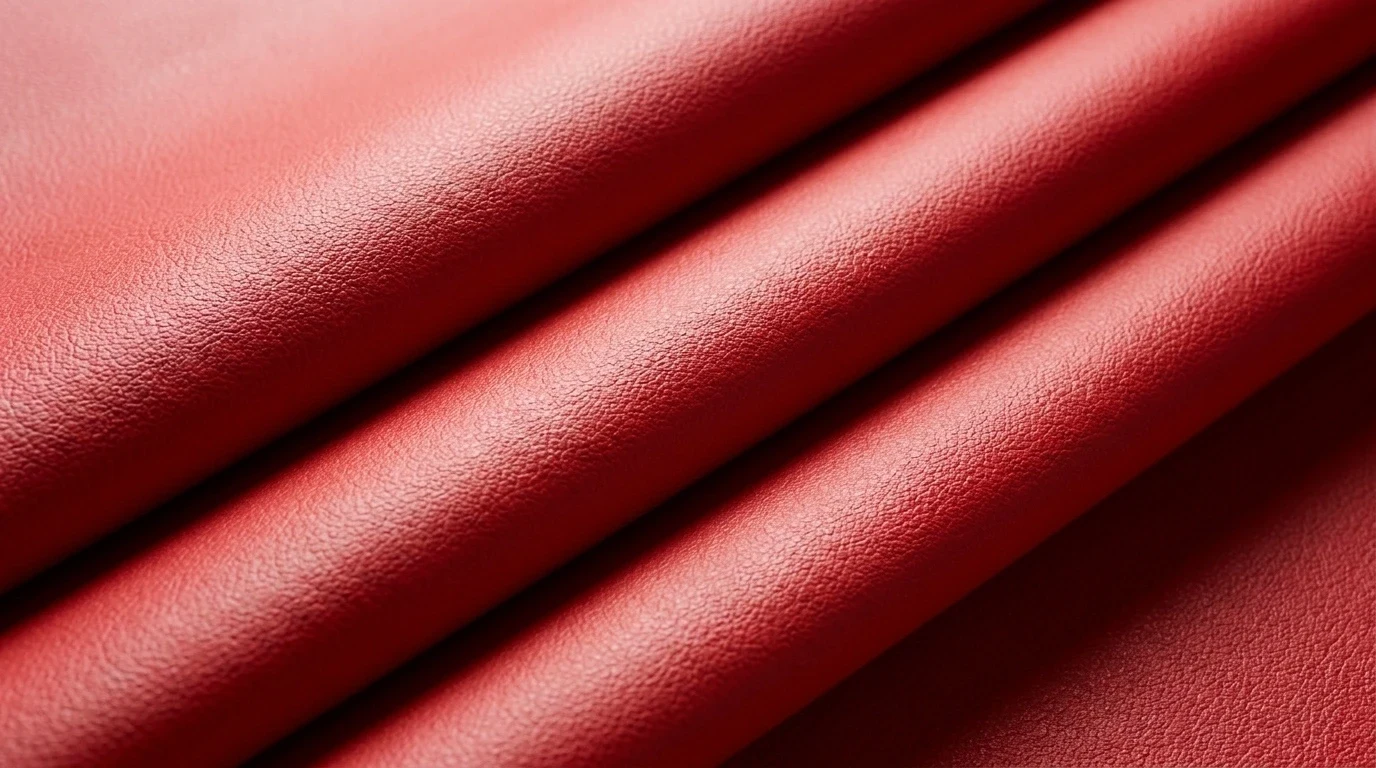 Folds of red marine vinyl