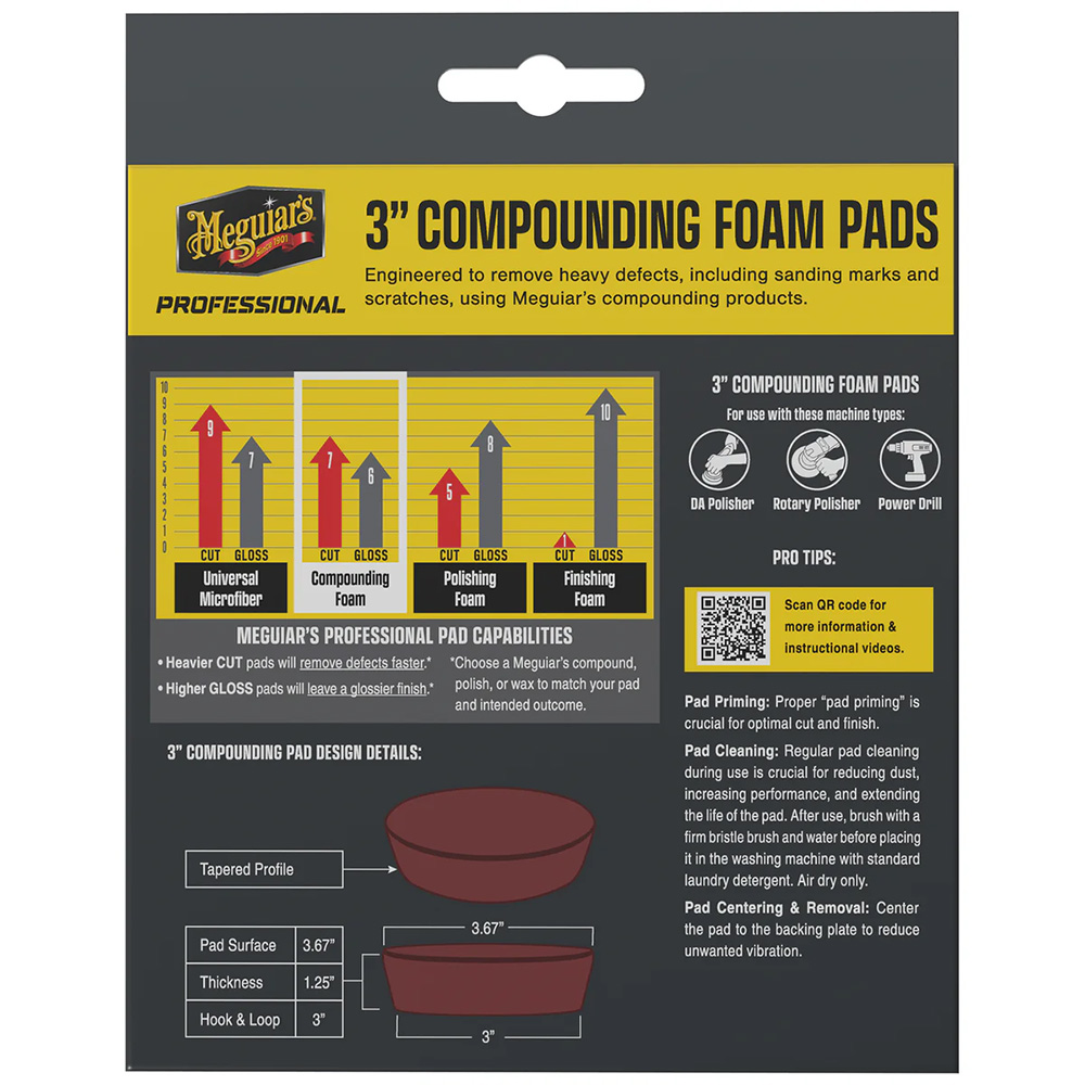 Meguiar's Professional 3" Compound Foam Pads *3-Pack – view 1