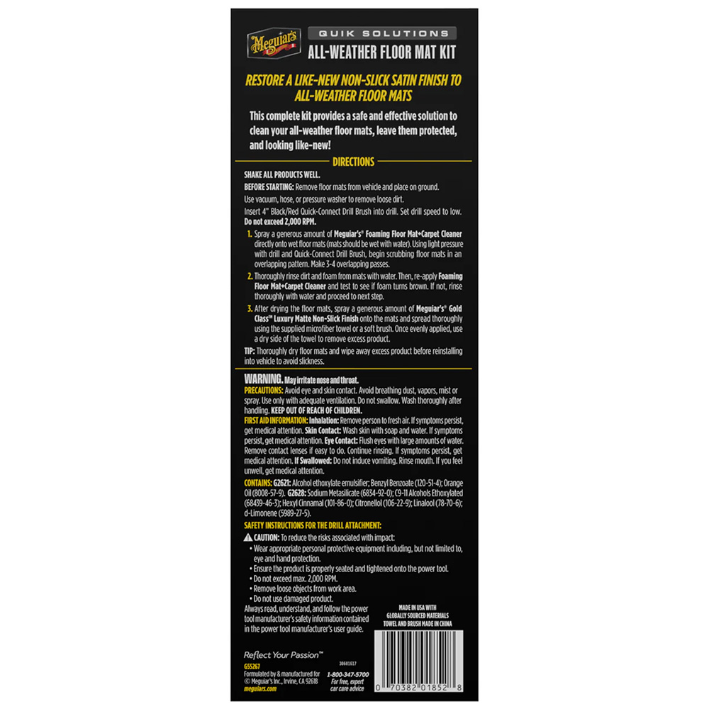 Meguiar's Quik Solutions All-Weather Floor Mat Kit – view 1