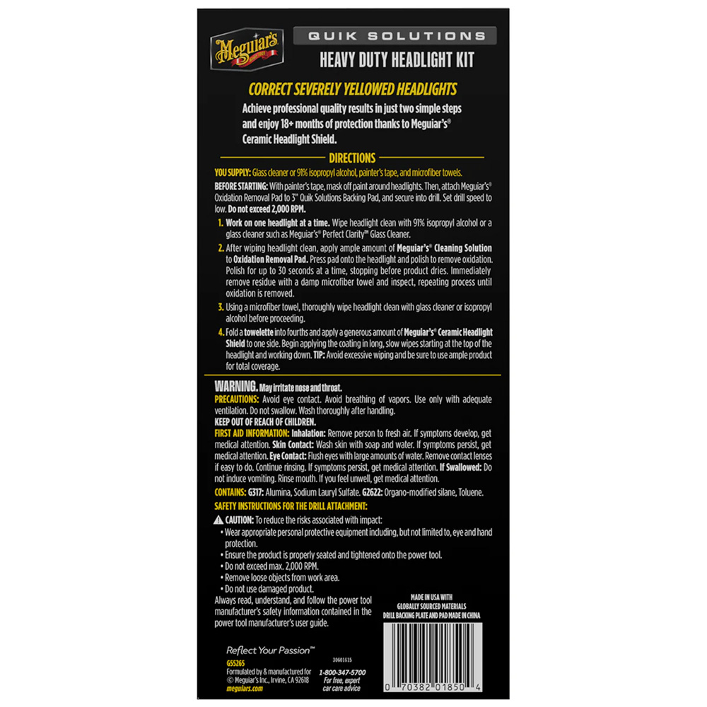 Meguiar's Quik Solutions Heavy Duty Headlight Kit – view 1