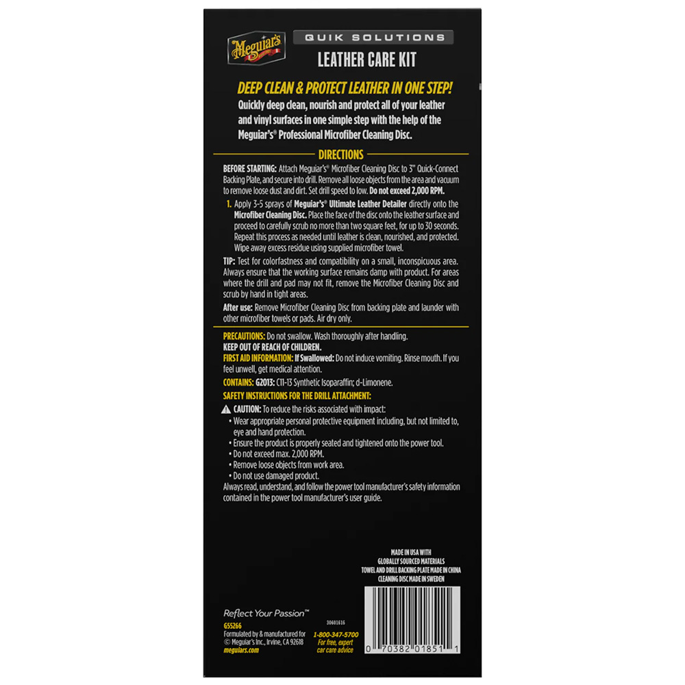 Meguiar's Quik Solutions Leather Care Kit – view 1