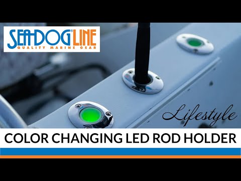 Sea-Dog LED RGB Rod Holder with Tube Insert – video 1