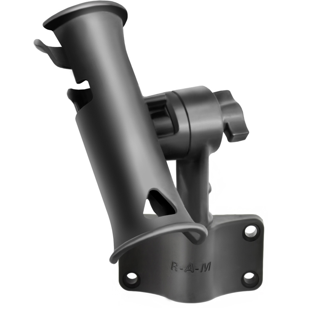 RAM Mount RAM Tube Jr. Fishing Rod Holder with Short 4" Length Post Spline & Bulkhead – view 1