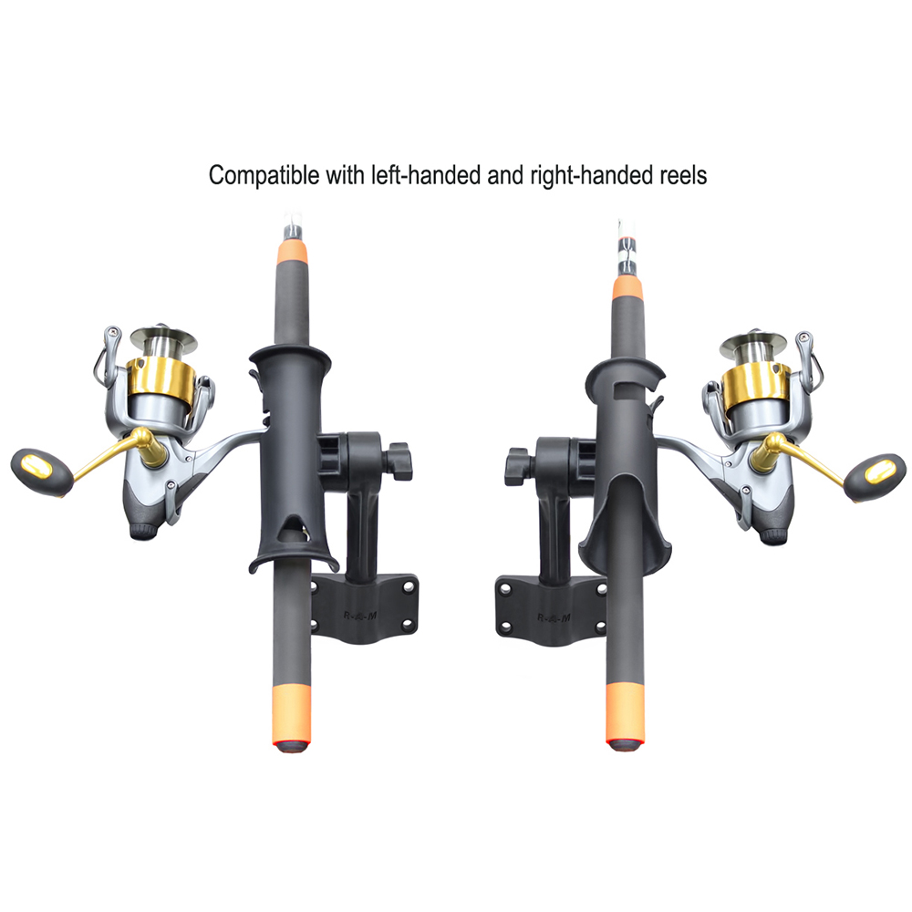 RAM Mount RAM Tube Jr. Fishing Rod Holder with Short 4" Length Post Spline & Bulkhead – view 3
