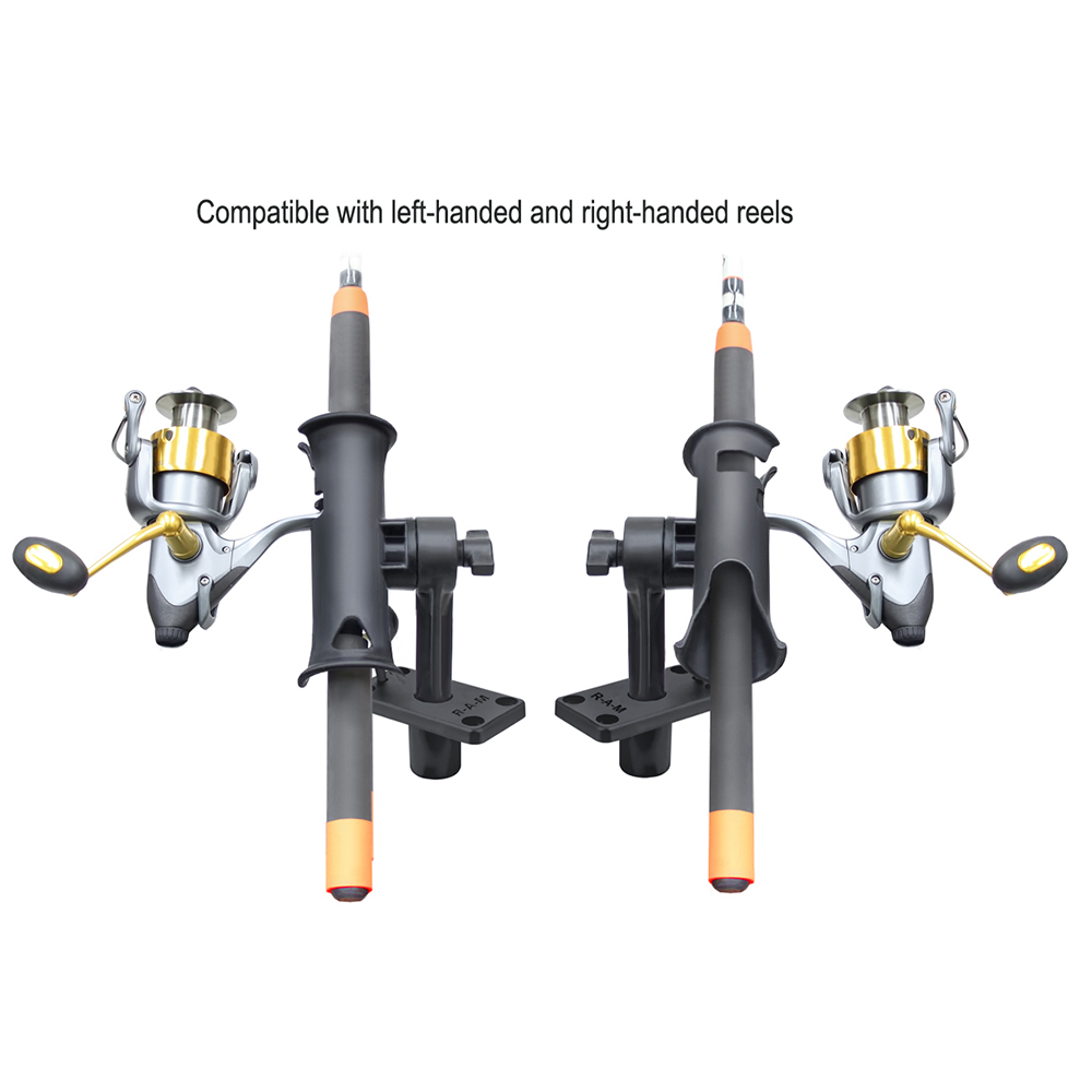 RAM Mount RAM Tube Jr. Rod Holder with Short 4" Length Post Spline & Flush Mounting Base – view 3