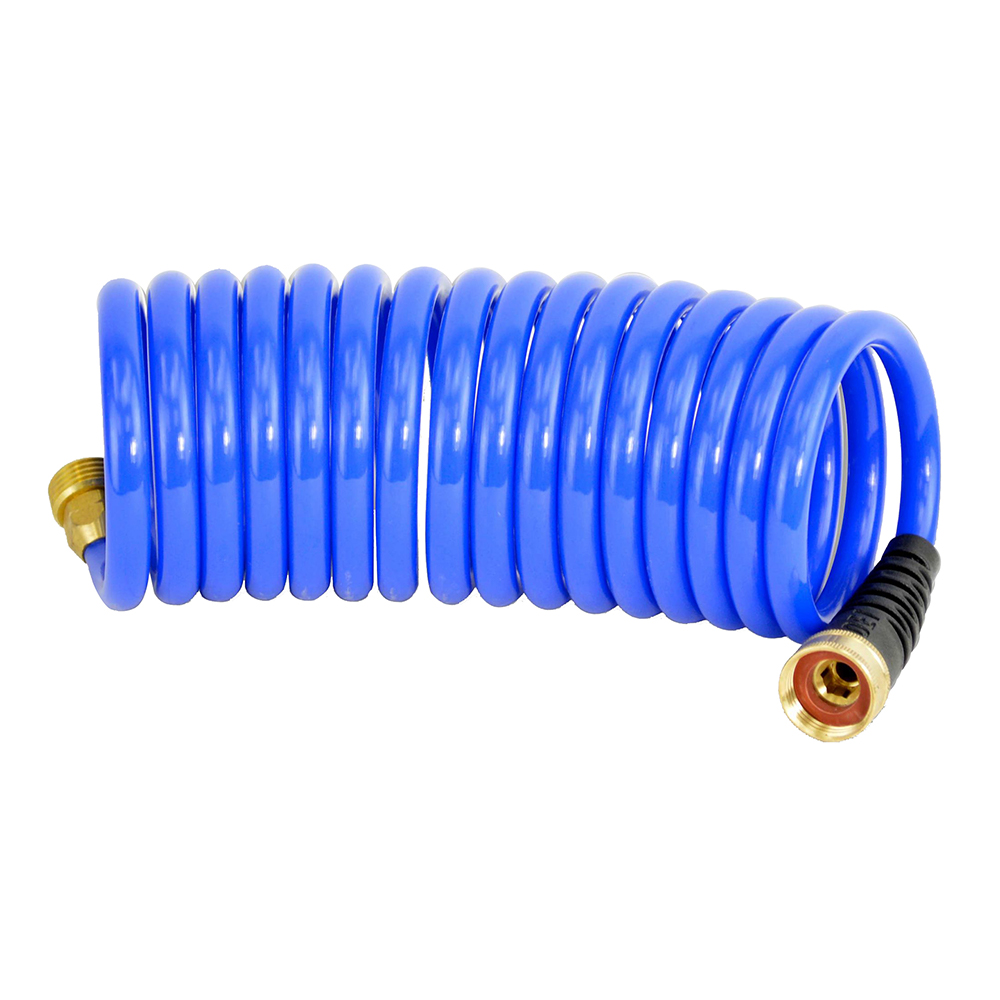 [HS1500HP] HoseCoil 15' Blue Self Coiling Hose with Flex Relief