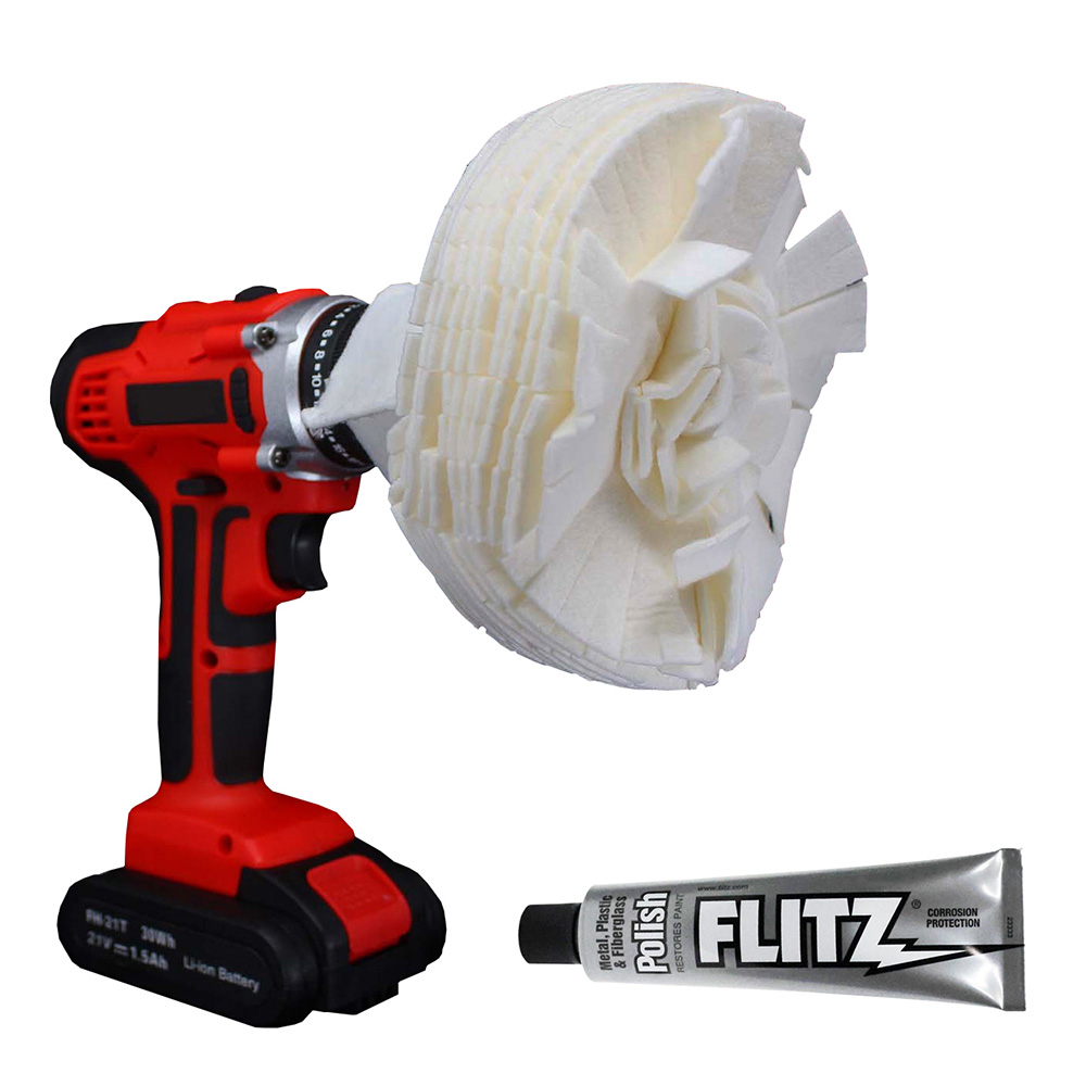 [WB 201-50] Flitz Buff Ball - Extra Large 7" - White with 1.76oz Tube Flitz Polish