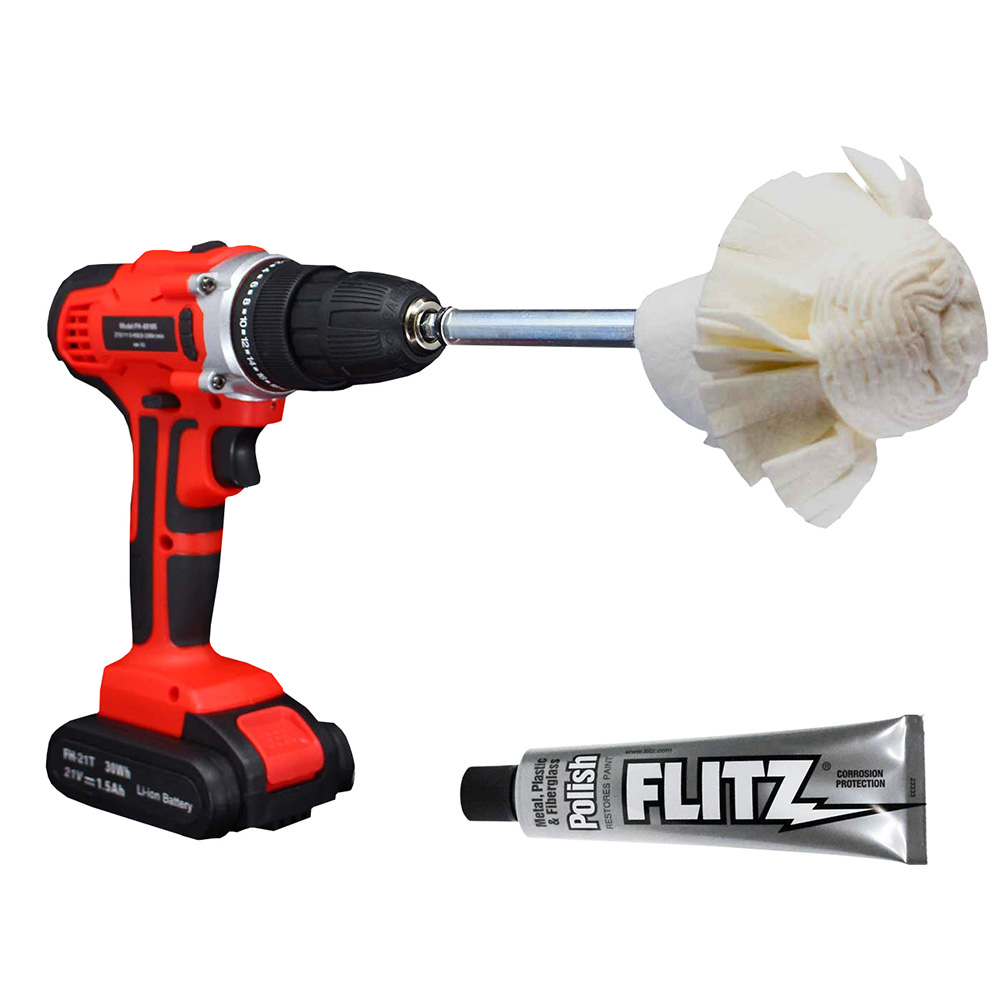 [SM 10250-50] Flitz Buff Ball - Super Mini 2" - White with 1.76oz Tube Flitz Polish
