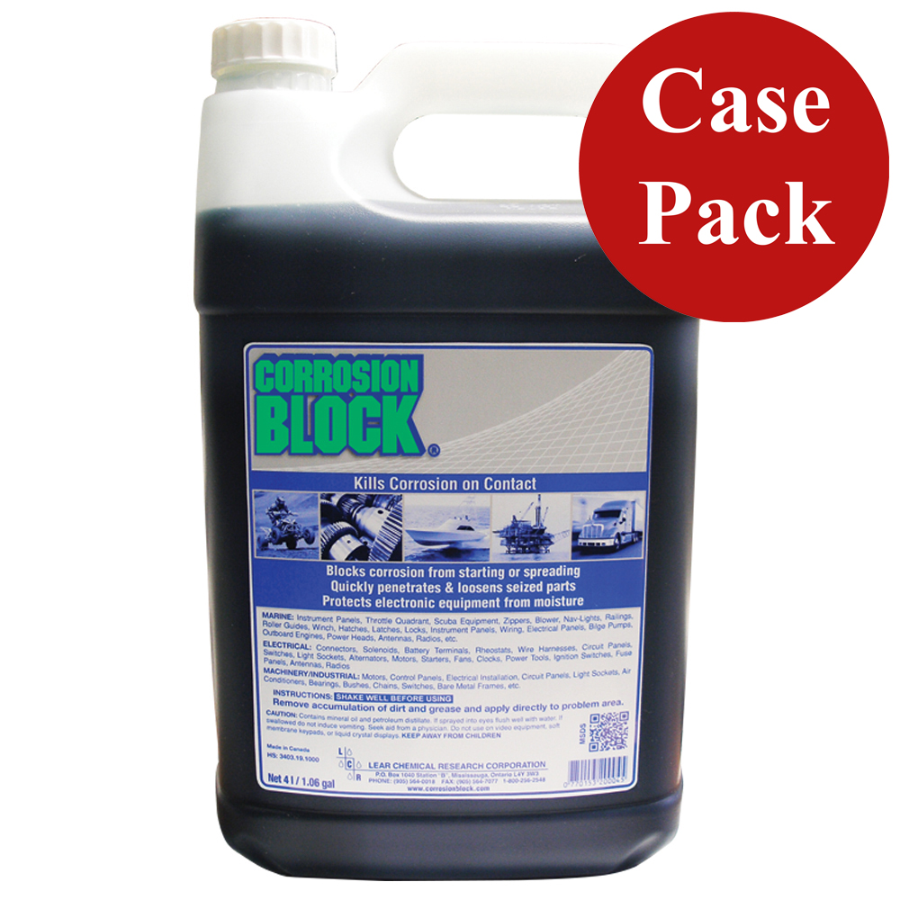 [20004CASE] Corrosion Block Liquid 4-Liter Refill - Non-Hazmat, Non-Flammable & Non-Toxic *Case of 4*