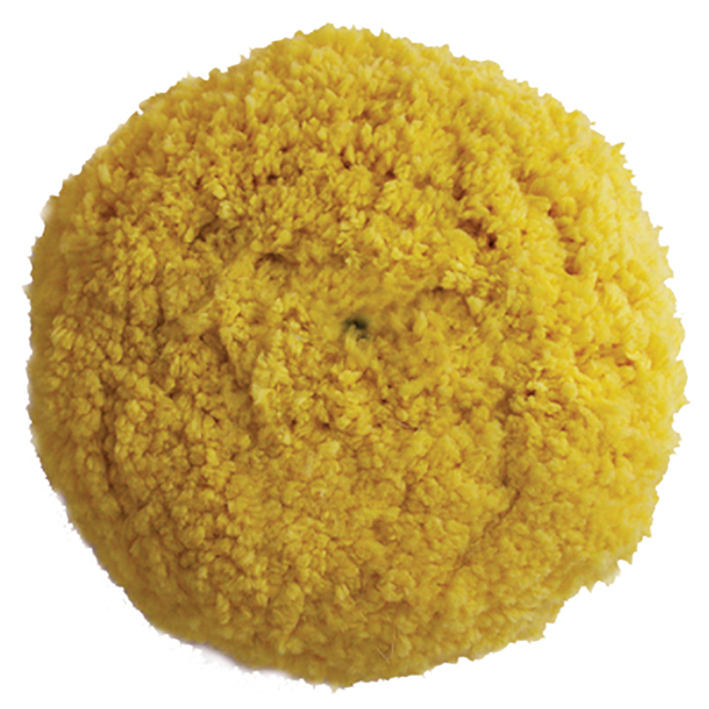 [810074] Presta Yellow Blended Wool Medium Cutting Pad - 9" Screw-On Pad