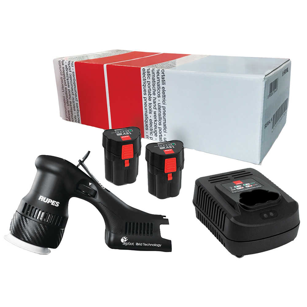[HLR75/STB] RUPES Bigfoot HLR75 Mini iBrid Polisher 1-Charger 2-Battery Pack