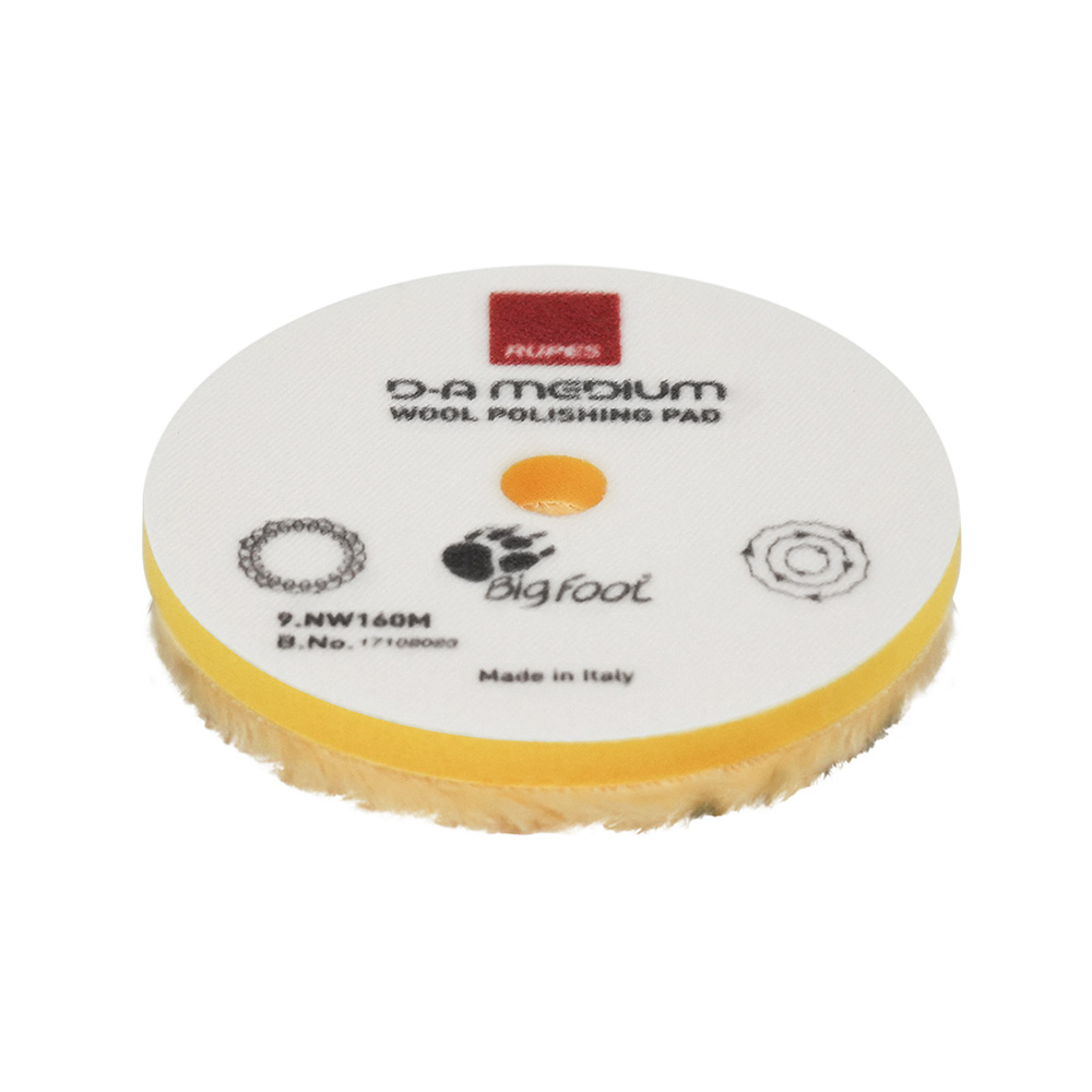 [9.NW160M] RUPES D-A Medium Wool Polishing Pad 160mm - Yellow