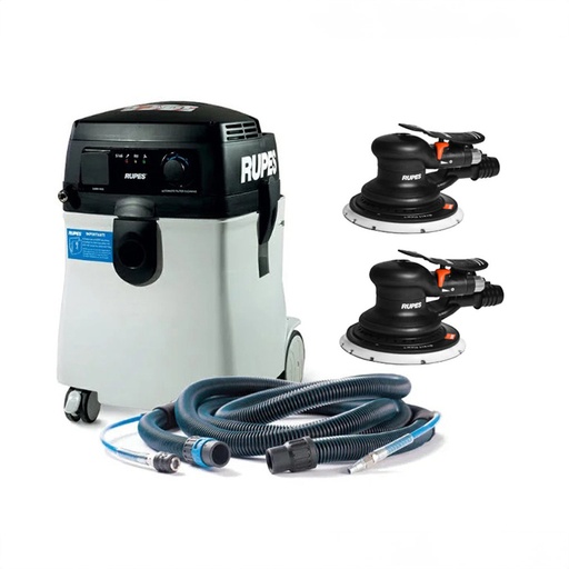 RUPES S245 Portable Vacuum Long Hose Kit with (2) RH356A Skorpio Sander