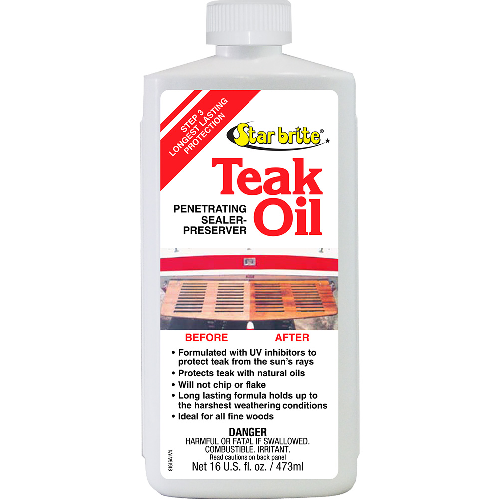 [81616] Star brite Teak Oil - Long Lasting, Penetrating, Sealer, & Preserver with UV Inhibitors - 16 oz