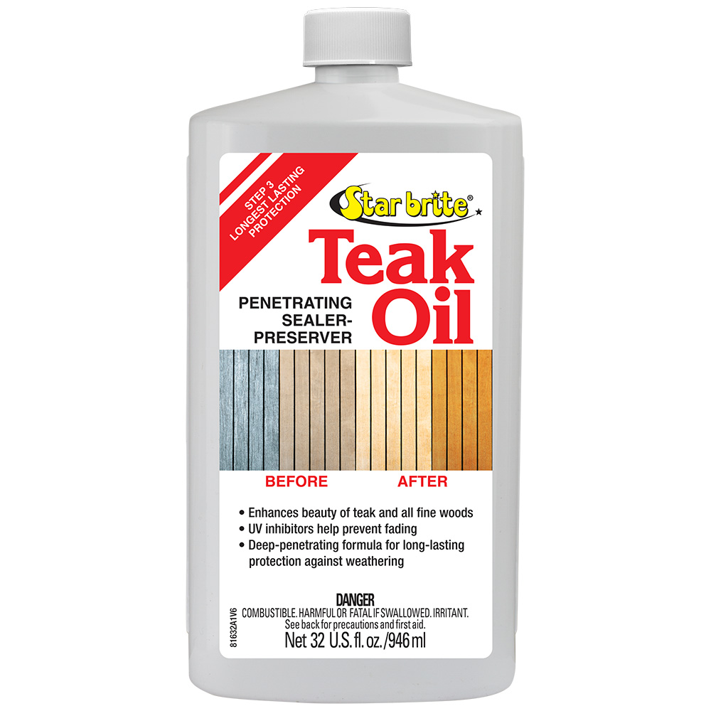[81632] Star brite Teak Oil - Long Lasting, Penetrating, Sealer, & Preserver with UV Inhibitors - 32 oz