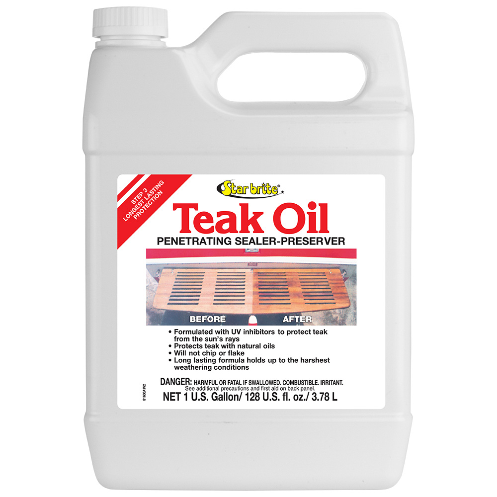 [81600] Star brite Teak Oil - Long Lasting, Penetrating, Sealer, & Preserver with UV Inhibitors - 1 Gallon