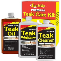 Star brite Premium Teak Care Kit - Step 1, Step 2, & Step 3 - 32 oz