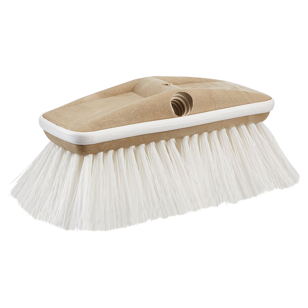 Star brite Deluxe White Stiff Heavy Duty 8" Brush Head with Bumper - Dual Connection