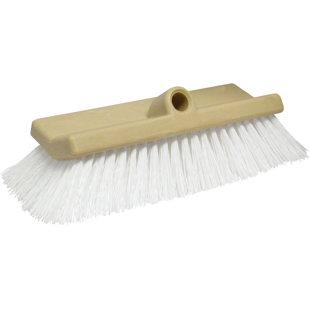[40016] Star brite 10" Bi-Level Boat Cleaning Brush - Stiff Bristle White Scrubber