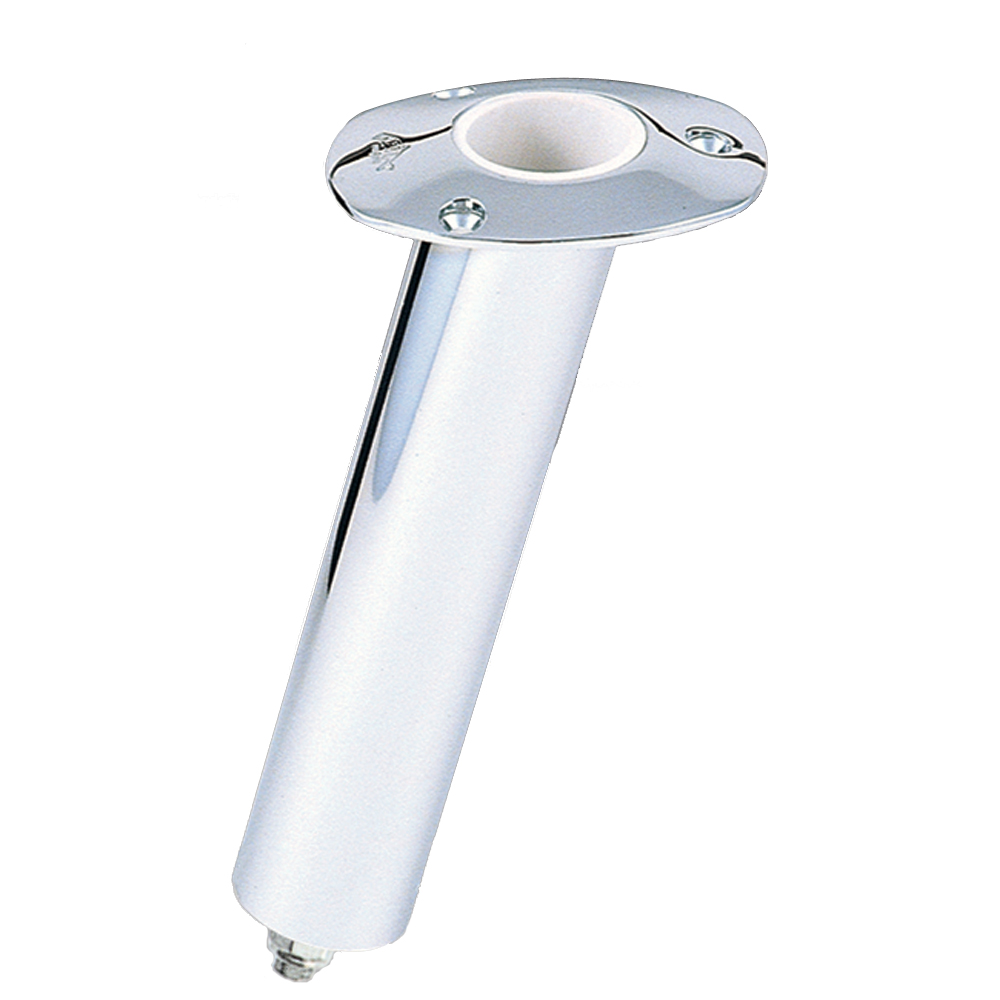 Lee's 15° Stainless Steel Swivel Base Flush Mount Rod Holder - Medium - 2" OD X 6.5" Tube for Small Bent Butts