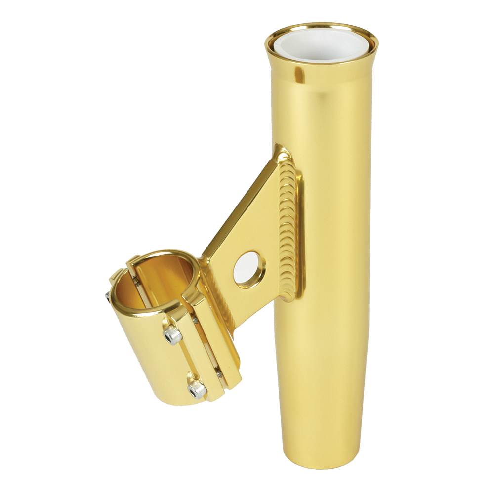 [RA5002GL] Lee's Clamp-On Rod Holder - Gold Aluminum - Vertical Mount - Fits 1.315" O.D. Pipe
