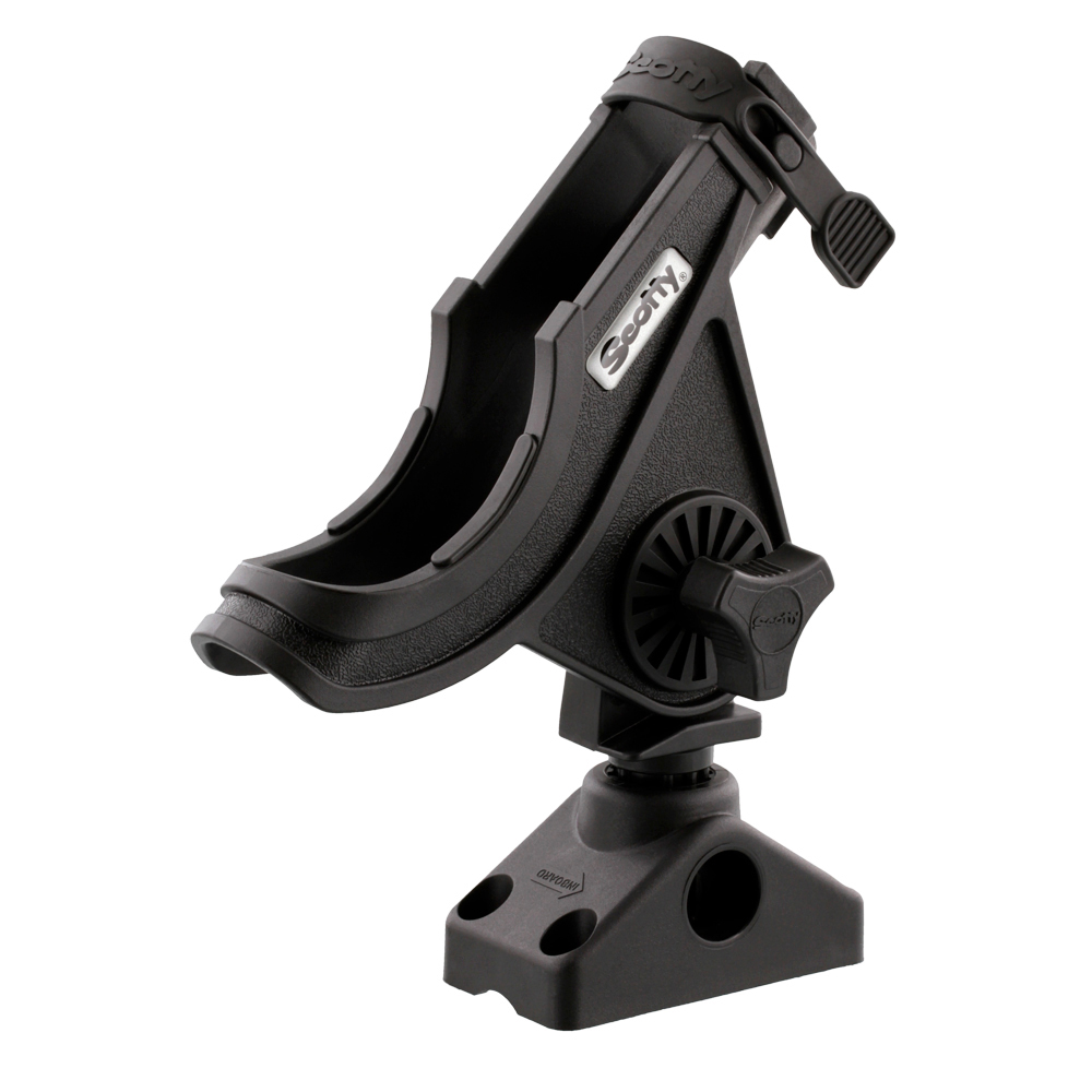 Scotty 280 Bait Caster/Spinning Rod Holder with 241 Deck/Side Mount - Black