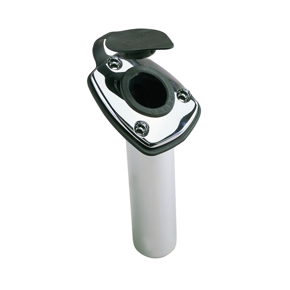 [1205DP0CHR] Perko Fishing Rod Holder - 65° Angled Flush Mount - Chrome Plated Zinc
