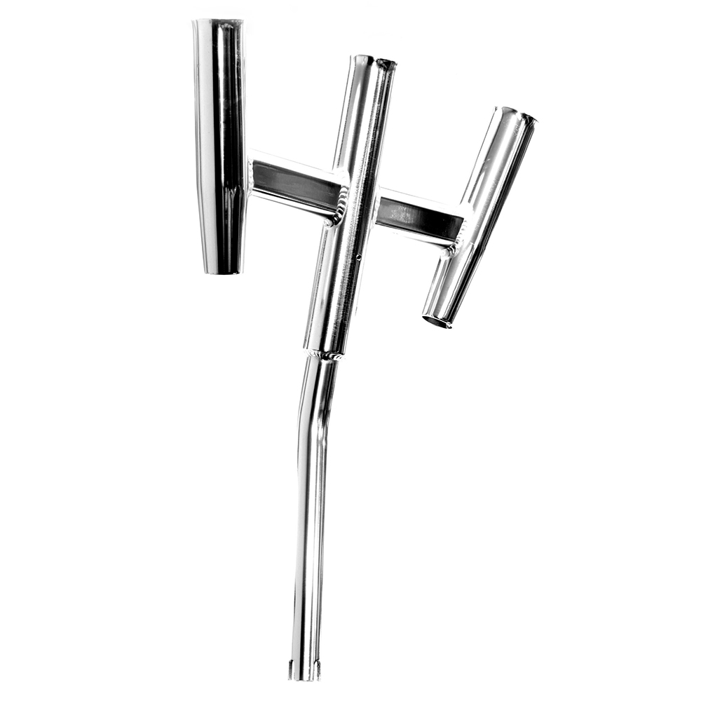 [88158] Tigress Triple Aluminum Kite Rod Holder - Bent Butt - Polished