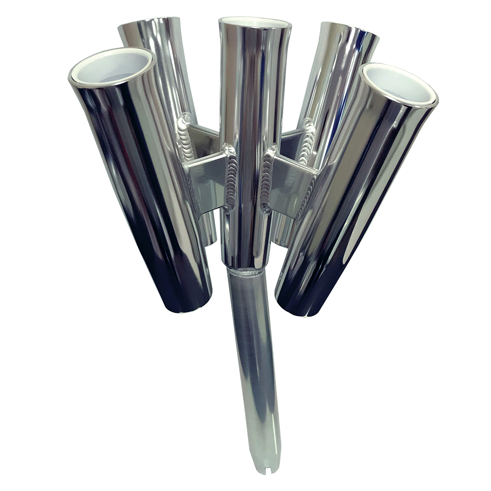 [88157-2] Tigress Five Rod Cluster - Bent Butt - Polished Aluminum