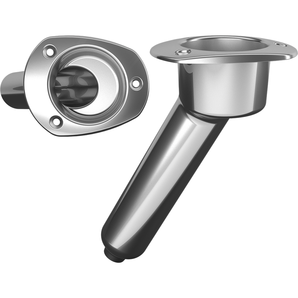 [C2030D] Mate Series Stainless Steel 30° Rod & Cup Holder - Drain - Oval Top