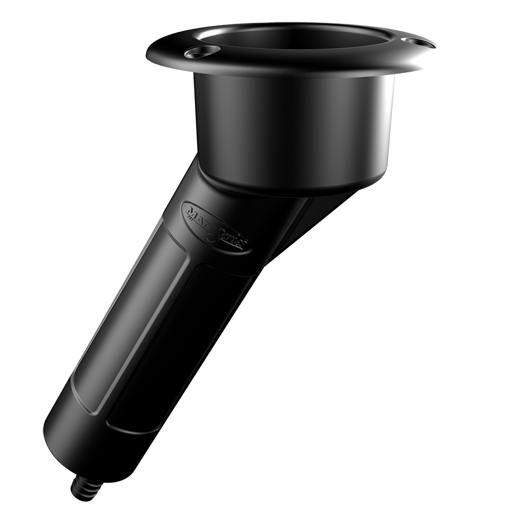 [P1030DB] Mate Series Plastic 30° Rod & Cup Holder - Drain - Round Top - Black