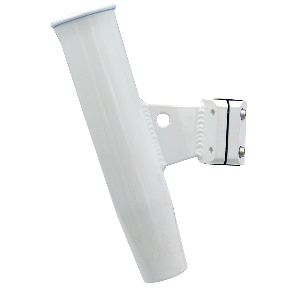 [53716] C.E. Smith Aluminum Vertical Clamp-On Rod Holder 1-5/16" OD White Powdercoat with Sleeve
