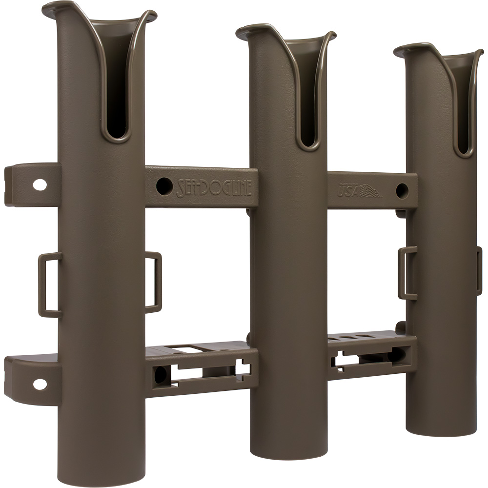 [325034-1] Sea-Dog Triple Threat Three Pole Rod Holder - Flat Dark Earth