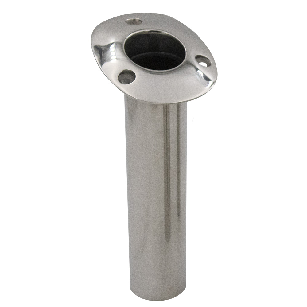 [536710C] C.E. Smith 70 Series Standard Flush Mount Rod Holder - 15 Degree - Stainless Steel - Cast Bottom - Black Liner