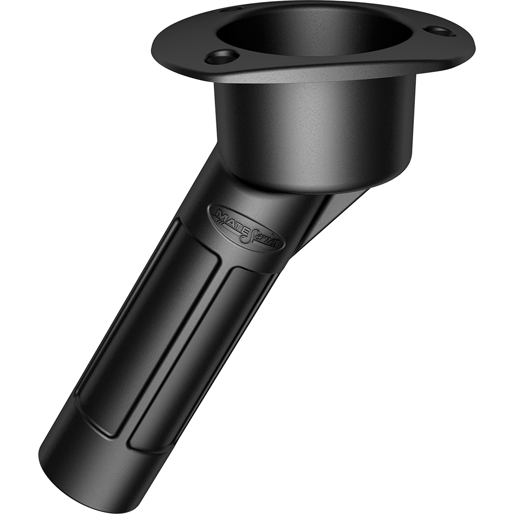 [P2030DB] Mate Series Plastic Rod & Cup Holder 30 Degree Open with Oval Top - Black