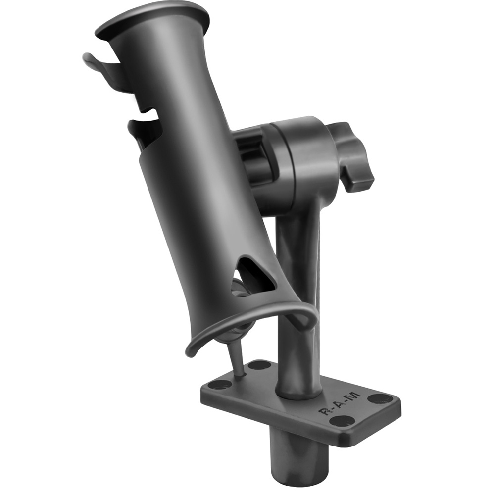 [RAP-390-FU] RAM Mount RAM Tube Jr. Fishing Rod Holder with Standard 6" Length Post Spline & Flush Mounting Base