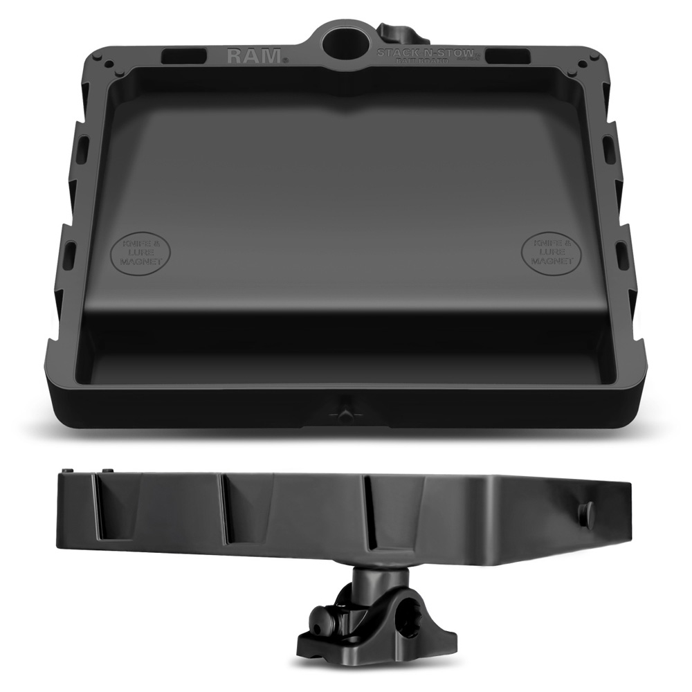 [RAP-395-BMPU] RAM Mount STACK-N-STOW Bait Board with Combination Bulkhead/Flat Surface Base & Plunger