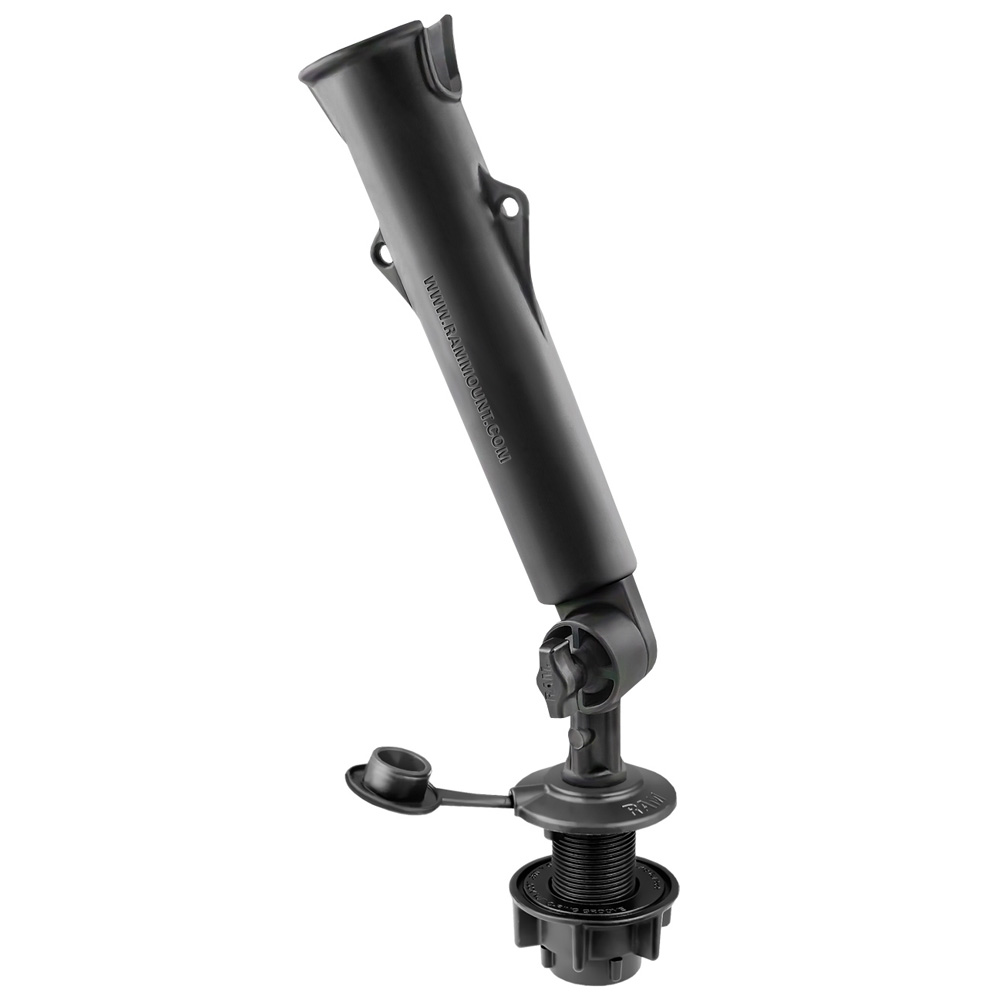 RAM Mount RAM® Tough-Tube Fishing Rod Holder with 3" Length Spline Post & Round Flush Mounting Base