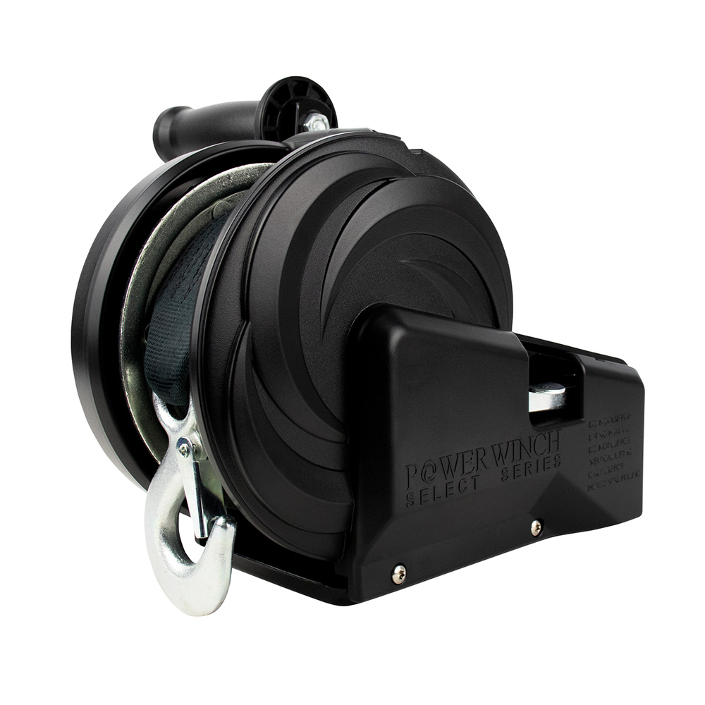 [21400-W-2000-6-B-R] Powerwinch Select Series Winch 2,000lb, 2 Speed, 6" Crank Arm - Carbon Black
