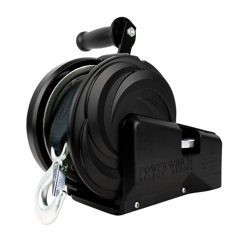 [21400-W-2000-8-B-R] Powerwinch Select Series Winch 2,000lb, 2 Speed, 8" Crank Arm - Carbon Black