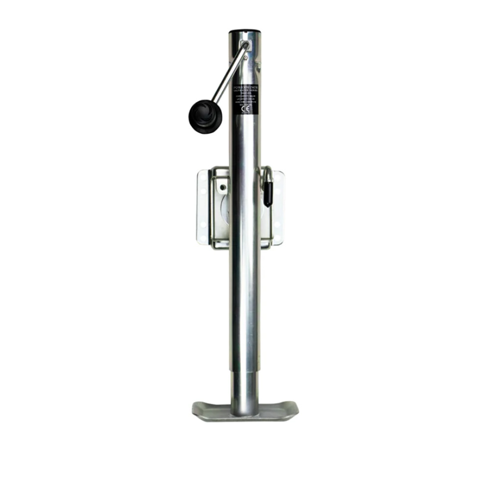 Powerwinch Saltwater Series Jack - 2500lb, Weld-On, Flat Plate, Zinc 500+ HR Salt Spray