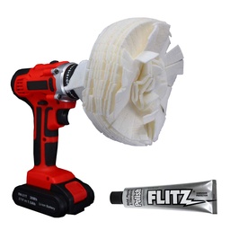 Flitz Buff Ball - Extra Large 7" - White with 1.76oz Tube Flitz Polish