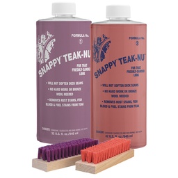 Snappy Teak-Nu Kit - 32 oz with Formula No. 1 - 32 oz, Formula No. 2 - 32 oz, & Bristle Brush
